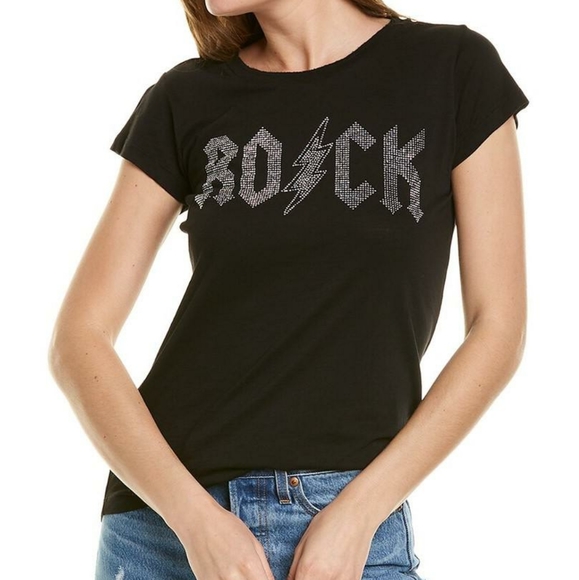 Zadig & Voltaire Tops - Zadig and Voltaire Rock TShirt Stud Strass Tee  Crystal T Shirt Black Medium